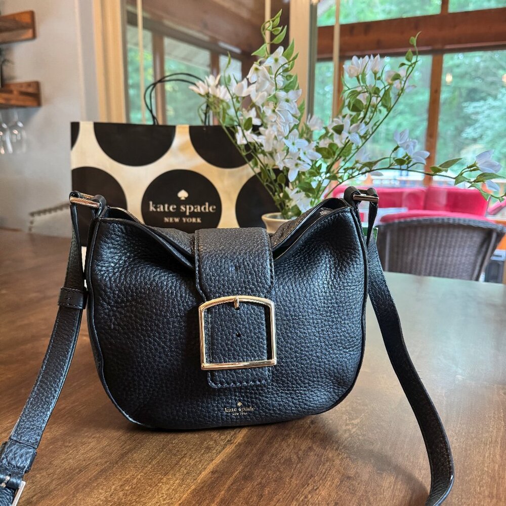 Kate Spade New York Healy Lane Lilith Crossbody Purse Black Leather